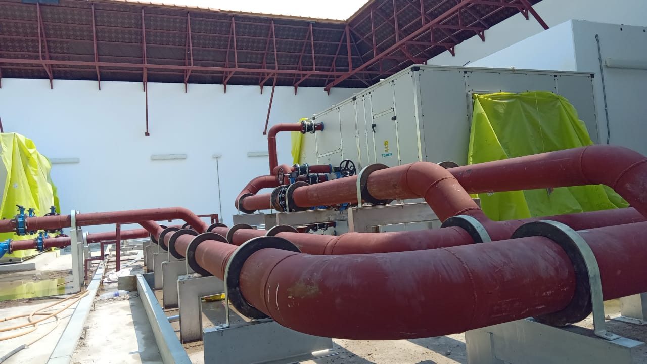 Chilled water pipework and cooling plant installed by AL NIMRA — photograph 20