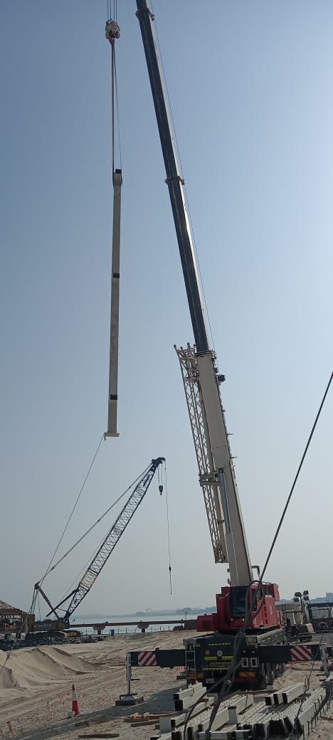 Structural steel frame erected on an AL NIMRA site